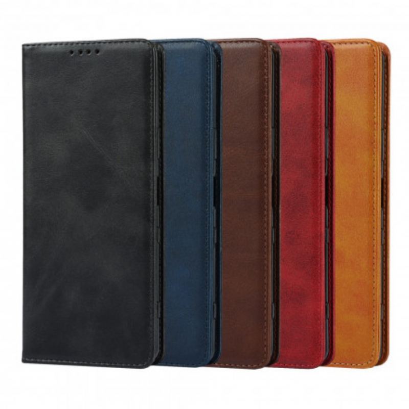 Capa De Celular Para Sony Xperia 1 III Flip Couro Genuíno Clássico