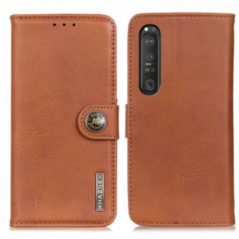Capa De Couro Para Sony Xperia 1 III Imitação De Couro Khazneh