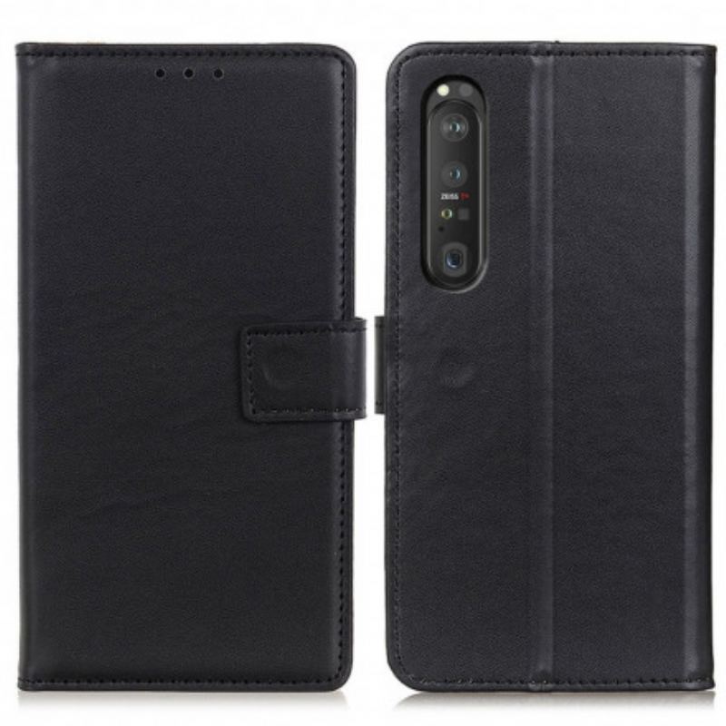 Capa Flip Para Sony Xperia 1 III Couro Sintético Liso