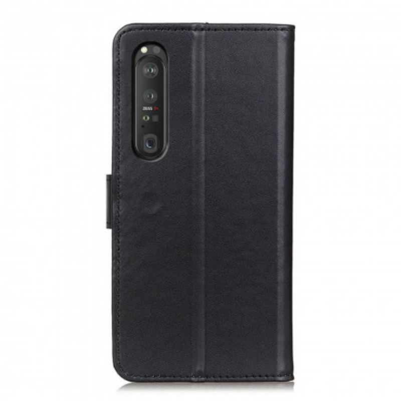 Capa Flip Para Sony Xperia 1 III Couro Sintético Liso