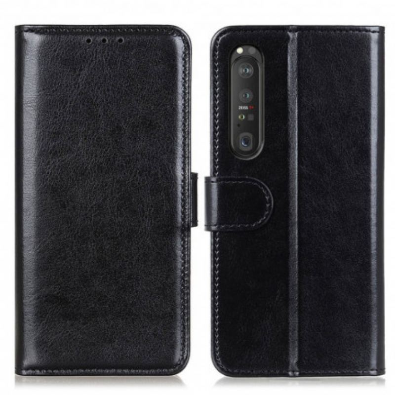 Capa Flip Para Sony Xperia 1 III Refinamento De Couro Sintético