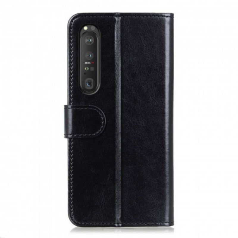 Capa Flip Para Sony Xperia 1 III Refinamento De Couro Sintético