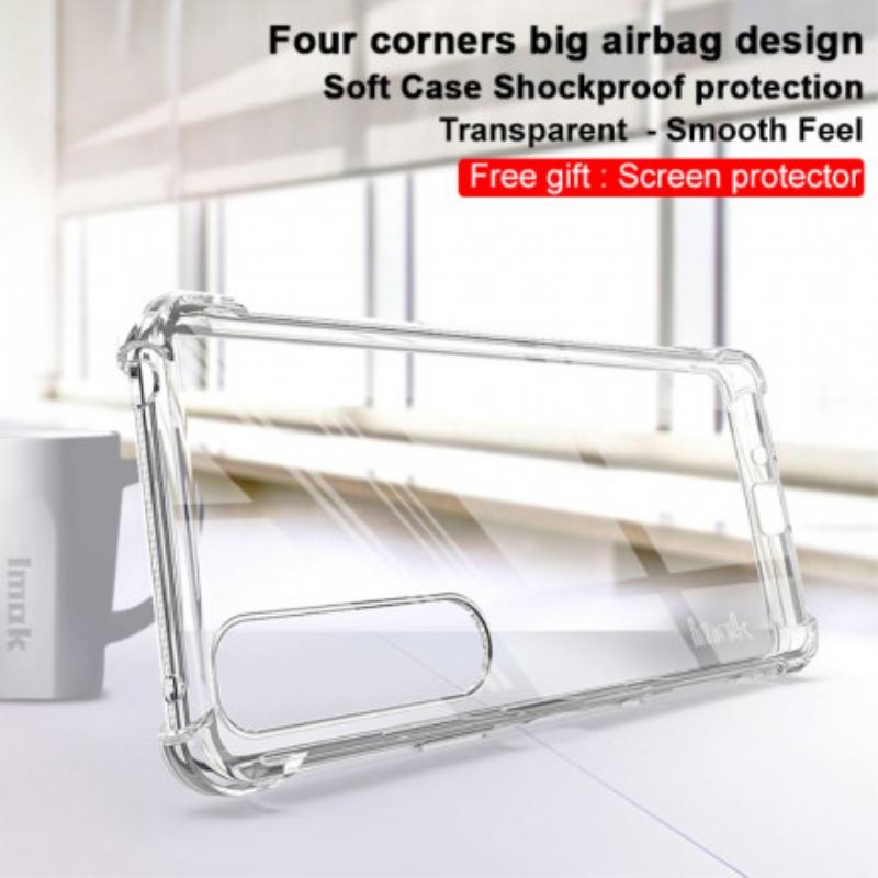Capa Para Sony Xperia 1 III Transparente Com Filme De Tela Imak