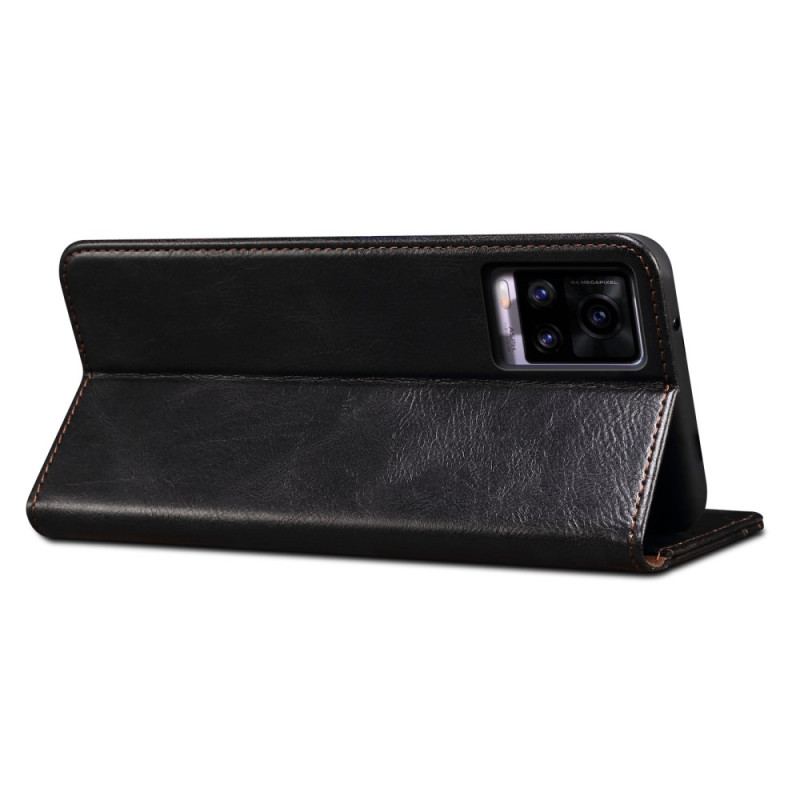 Capa De Celular Para Poco X4 Pro 5G Flip Couro Sintético Encerado