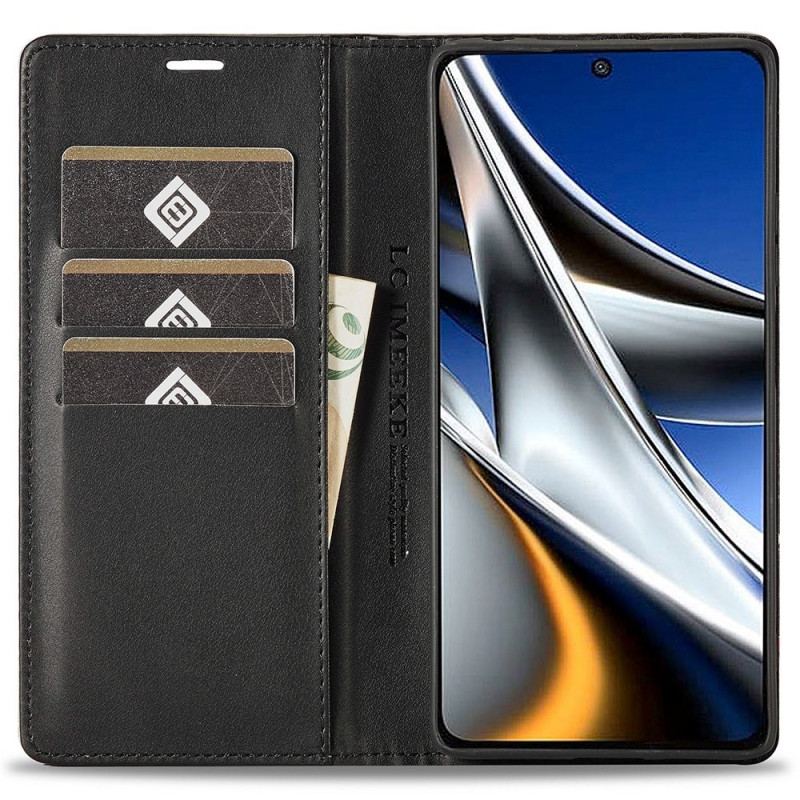 Capa De Celular Para Poco X4 Pro 5G Flip Fibra De Carbono Lc.imeeke