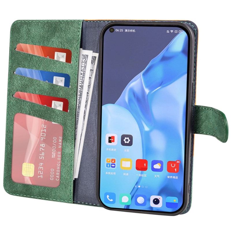 Capa De Couro Para Poco X4 Pro 5G Estilo Artístico De Madeira