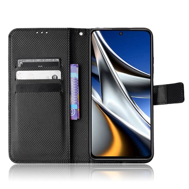 Capa Em Pele Para Poco X4 Pro 5G De Cordão Padrões De Tiras