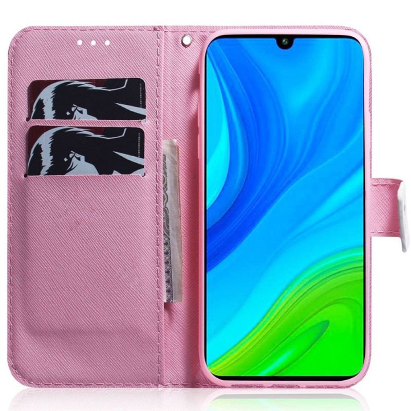 Capa Em Pele Para Poco X4 Pro 5G De Cordão Pequeno Panda Com Alça