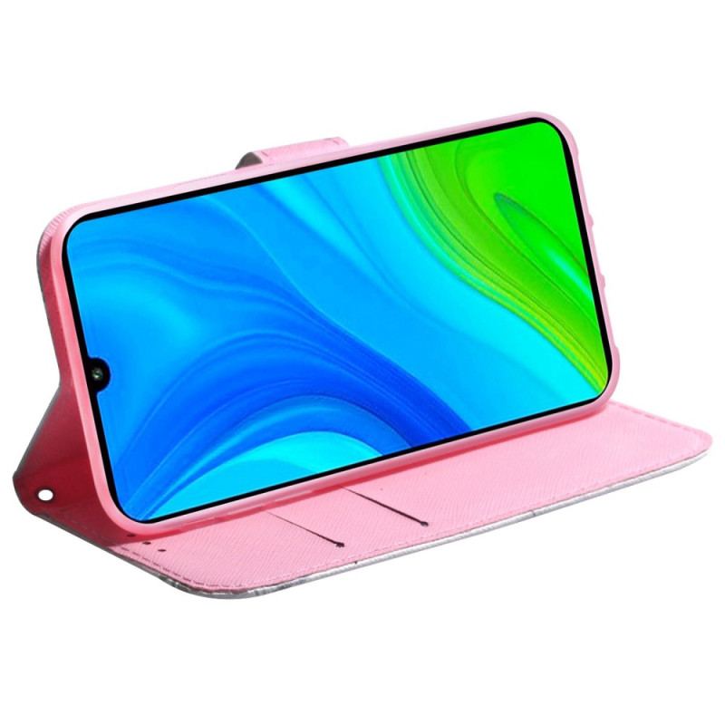 Capa Em Pele Para Poco X4 Pro 5G De Cordão Pequeno Panda Com Alça