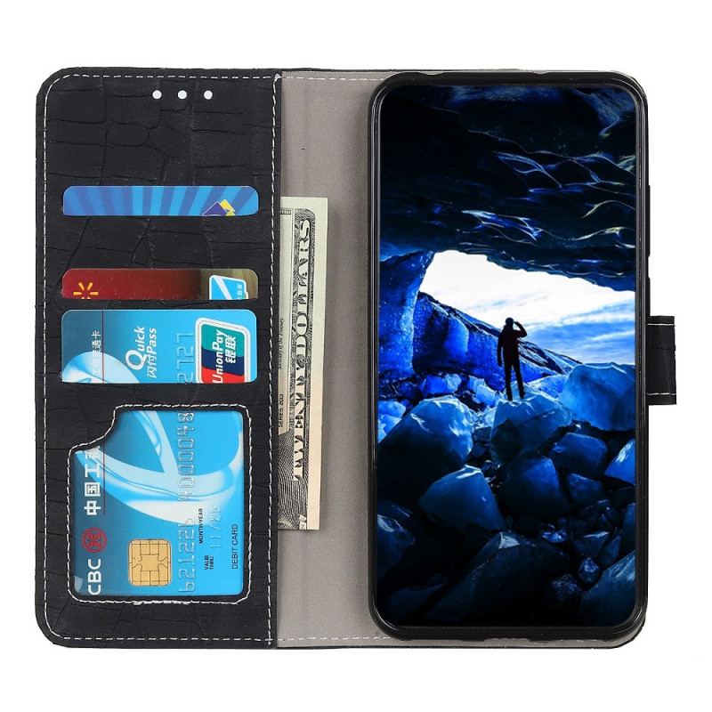 Capa Em Pele Para Poco X4 Pro 5G Efeito Pele De Crocodilo