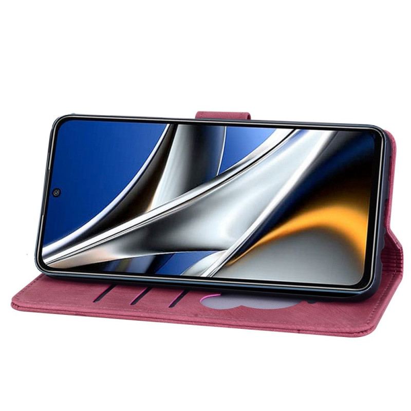 Capa Flip Para Poco X4 Pro 5G De Cordão Fio Dental Floral Gato