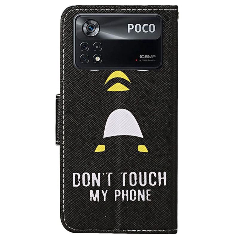 Capa Flip Para Poco X4 Pro 5G De Cordão Não Toque Na Alça Do Meu Telefone