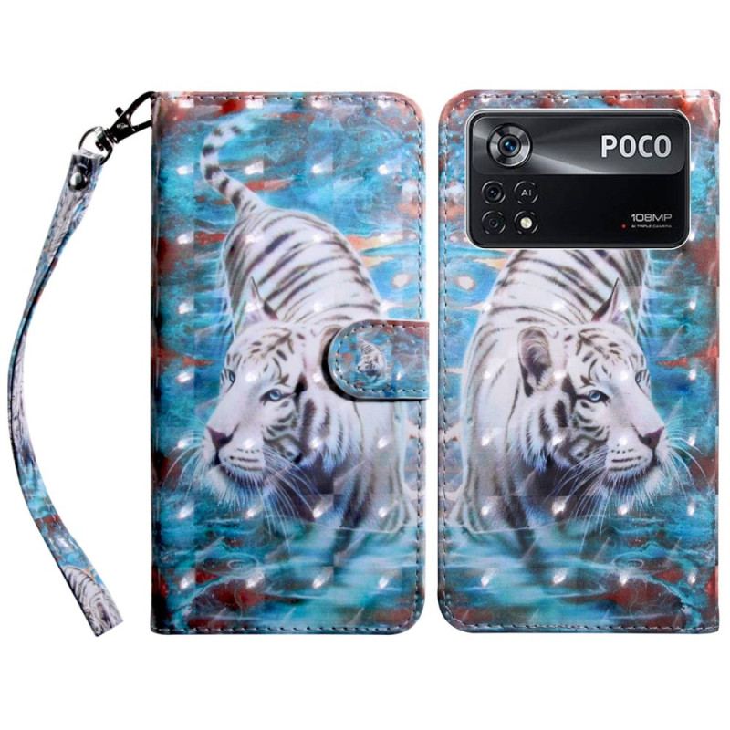 Capa Flip Para Poco X4 Pro 5G De Cordão Tanga Fabulosa Tigre