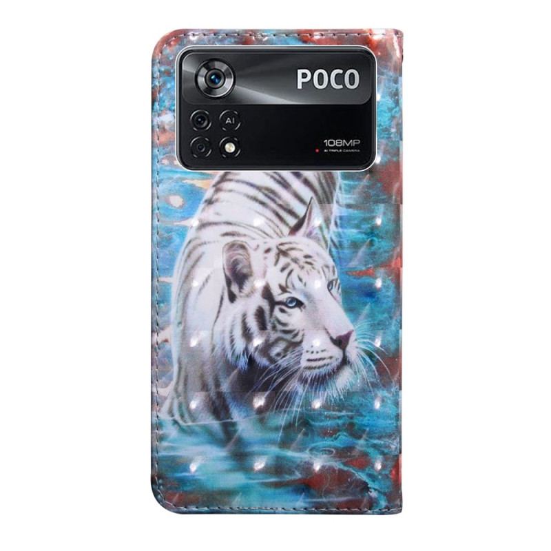 Capa Flip Para Poco X4 Pro 5G De Cordão Tanga Fabulosa Tigre