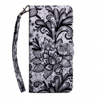 Capa Folio Para Poco X4 Pro 5G De Cordão Linda Renda Strappy