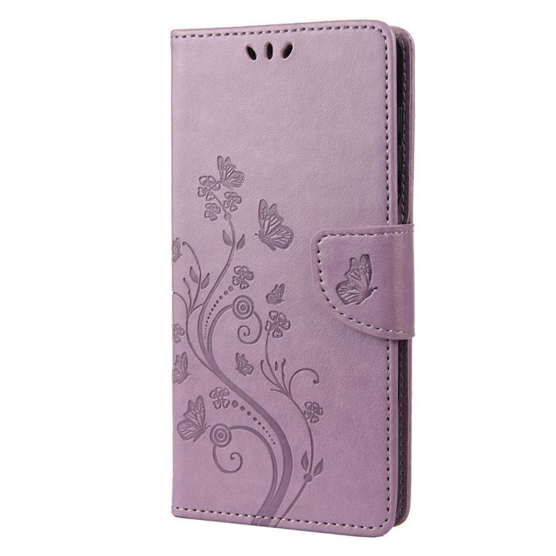 Capa Folio Para Poco X4 Pro 5G De Cordão Tanga Floral Borboletas