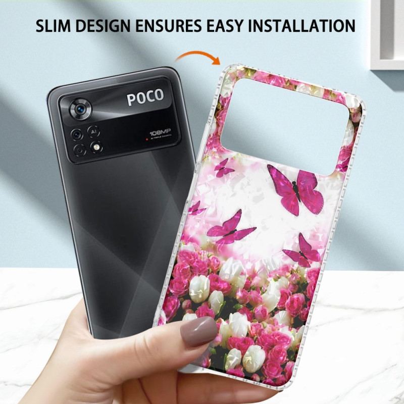 Capa Para Poco X4 Pro 5G Borboletas Estilosas