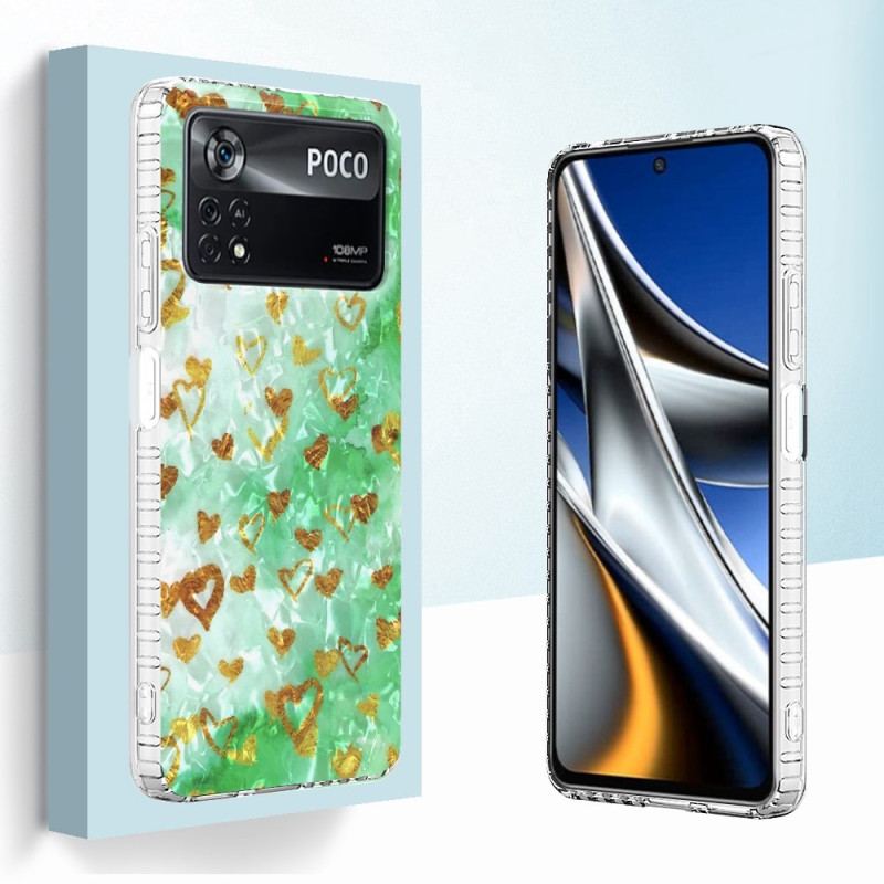 Capa Para Poco X4 Pro 5G Corações Estilosos