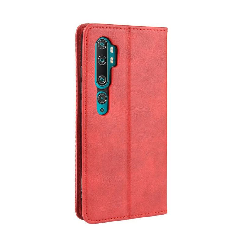 Capa De Celular Para Xiaomi Mi Note 10 / 10 Pro Flip Efeito Couro Vintage Estilizado