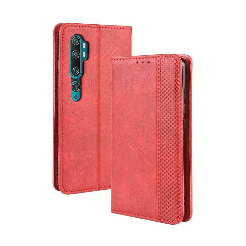 Capa De Celular Para Xiaomi Mi Note 10 / 10 Pro Flip Efeito Couro Vintage Estilizado
