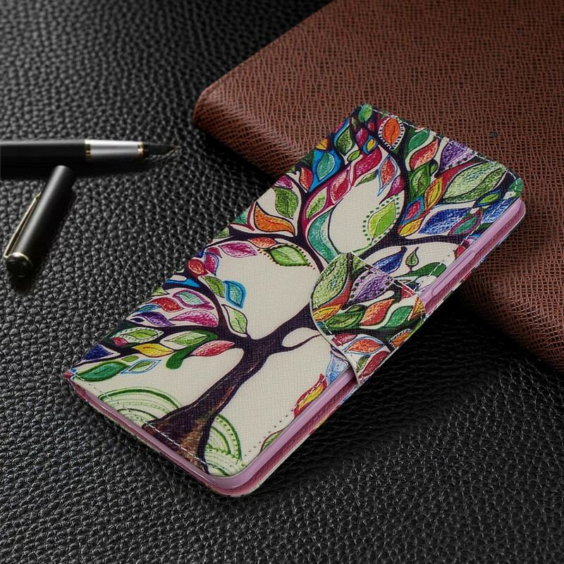 Capa Flip Para Xiaomi Mi Note 10 / 10 Pro Árvore Colorida