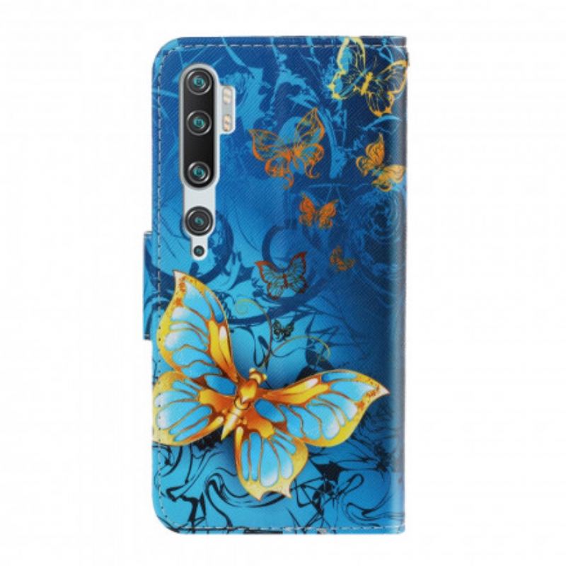 Capa Flip Para Xiaomi Mi Note 10 / 10 Pro De Cordão Variações De Tiras Borboletas