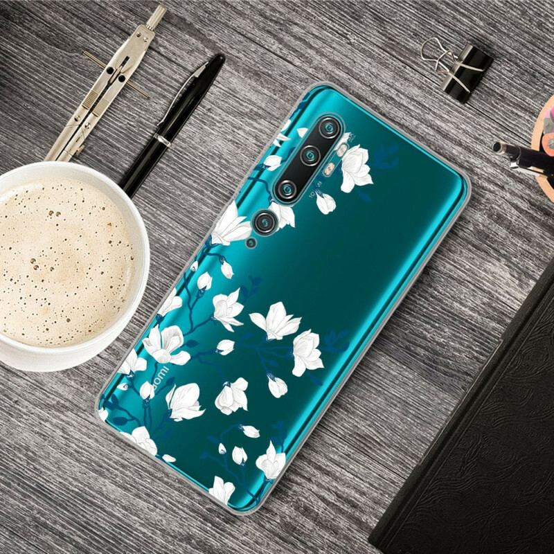 Capa Para Xiaomi Mi Note 10 / 10 Pro Flores Brancas