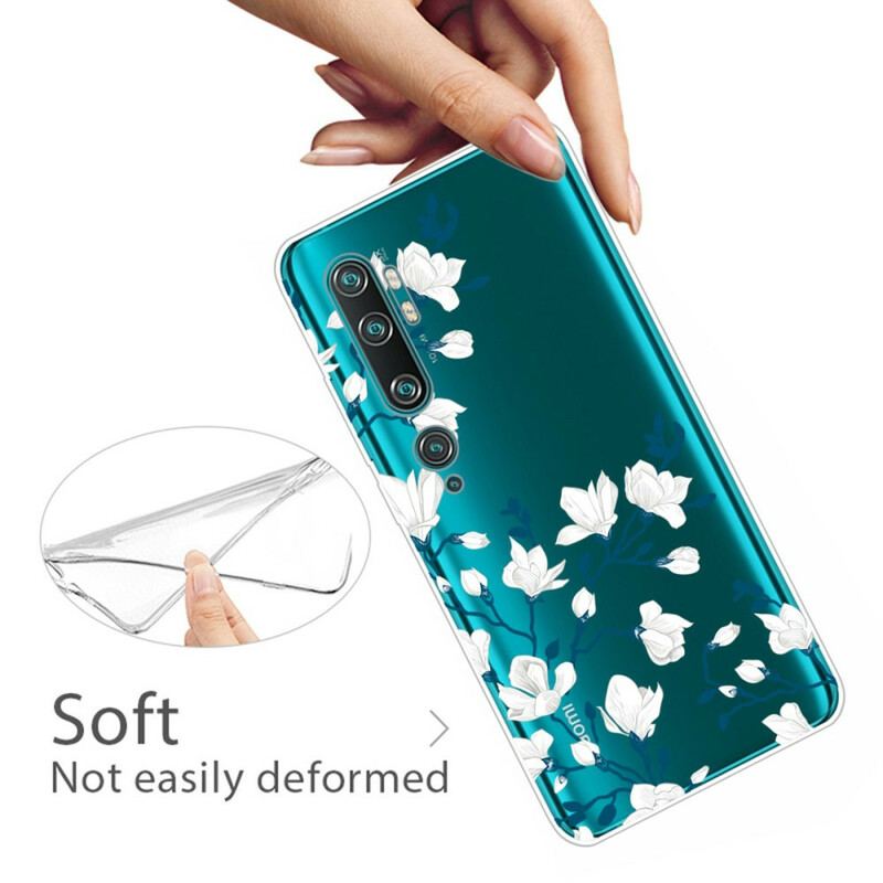 Capa Para Xiaomi Mi Note 10 / 10 Pro Flores Brancas
