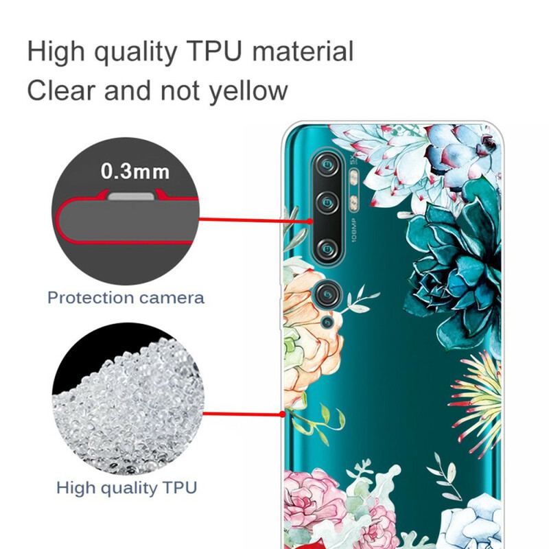 Capa Para Xiaomi Mi Note 10 / 10 Pro Flores Em Aquarela Sem Costura