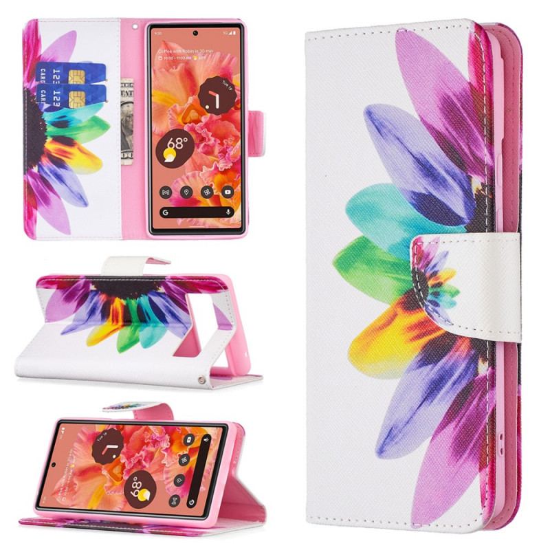 Capa De Celular Para Google Pixel 6 Flip Flor Aquarela