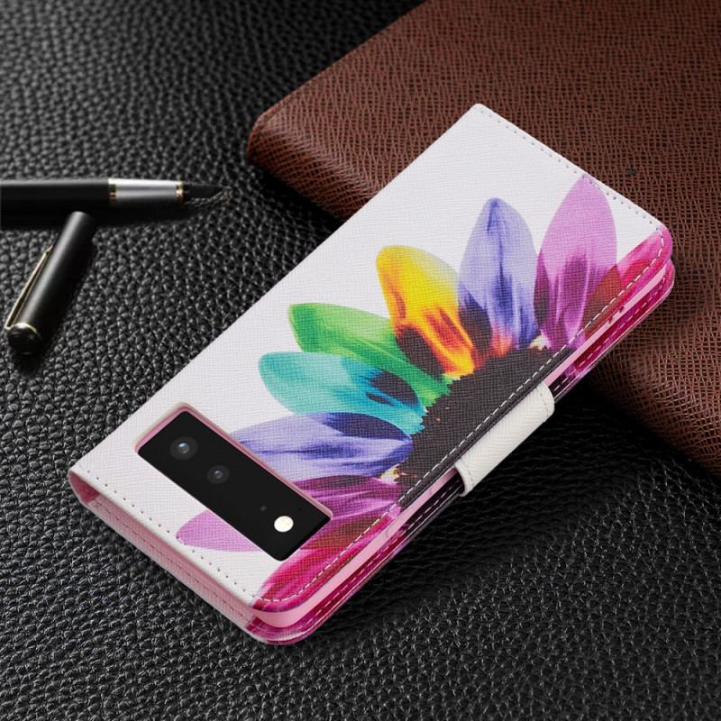 Capa De Celular Para Google Pixel 6 Flip Flor Aquarela