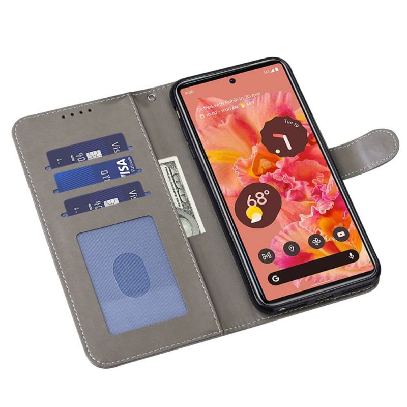 Capa De Couro Para Google Pixel 6 Árvore E Veado