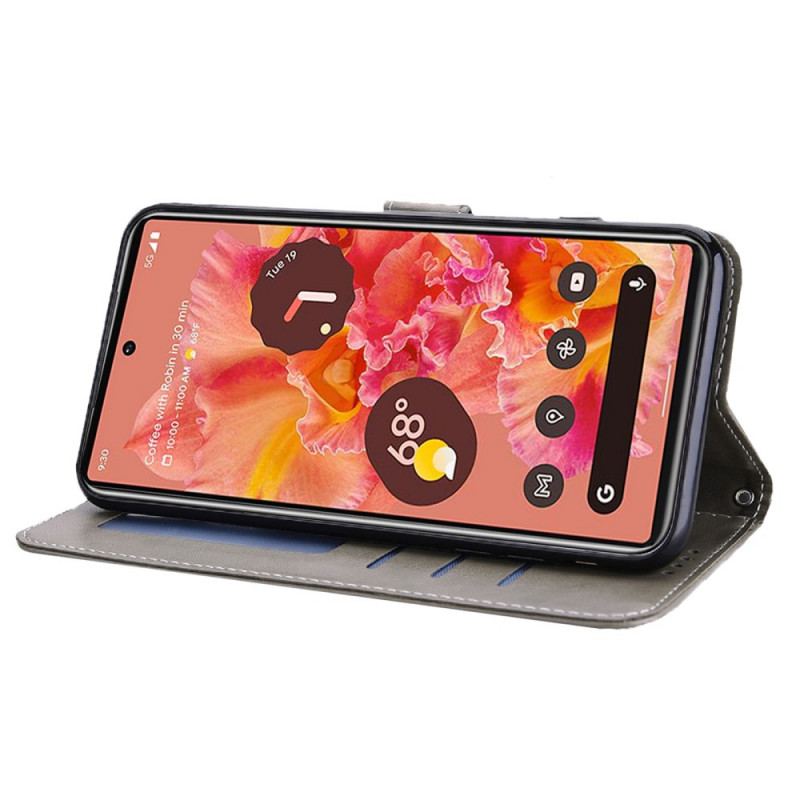 Capa De Couro Para Google Pixel 6 Árvore E Veado