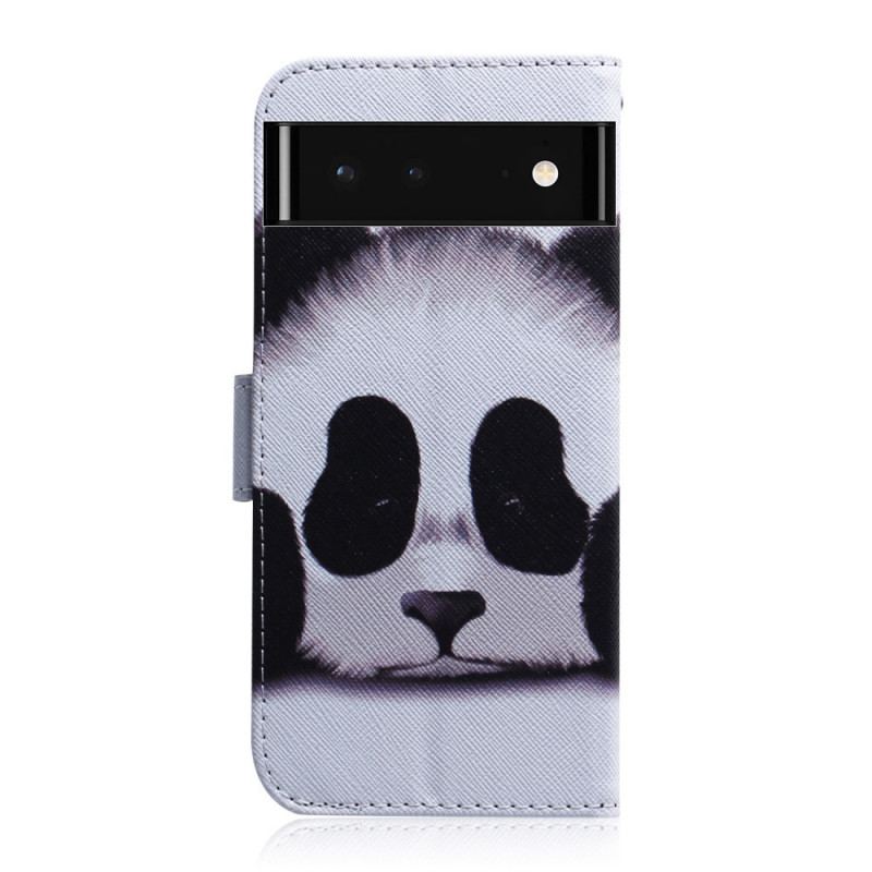 Capa De Couro Para Google Pixel 6 Cara De Panda