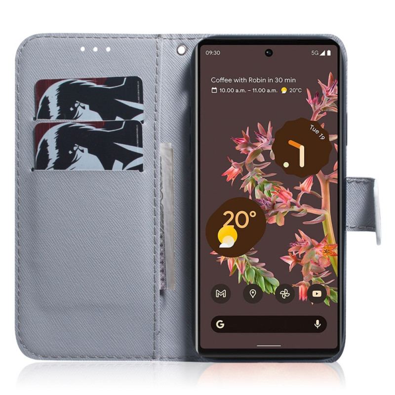 Capa Em Pele Para Google Pixel 6 Cachorro Pug