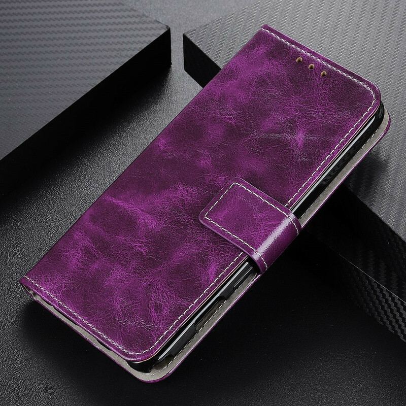 Capa Em Pele Para Google Pixel 6 Costuras Brilhantes E Expostas