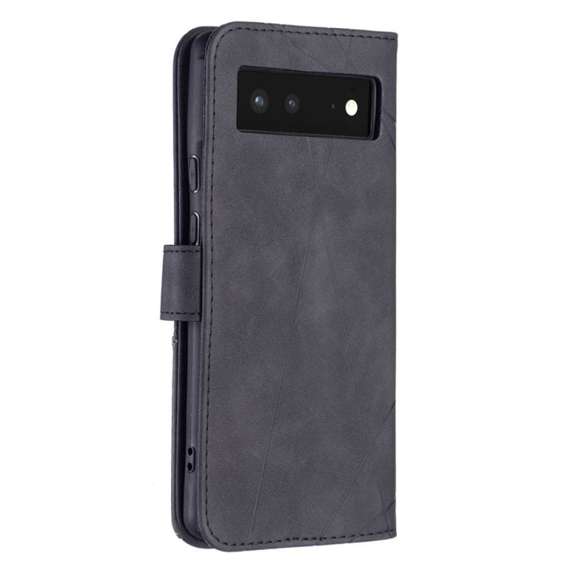 Capa Em Pele Para Google Pixel 6 Triângulos De Cores Binfen