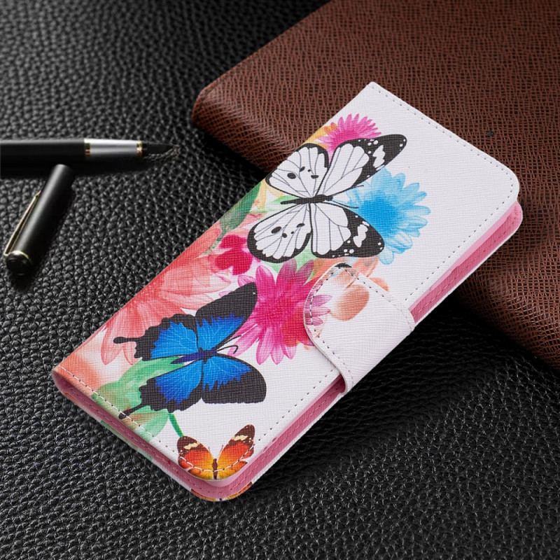 Capa Flip Para Google Pixel 6 Borboletas Pintadas