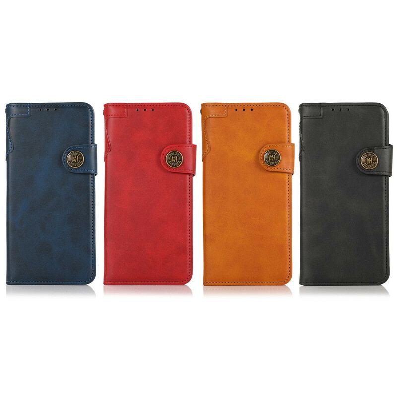 Capa Flip Para Google Pixel 6 Botão De Couro Falso Khazneh