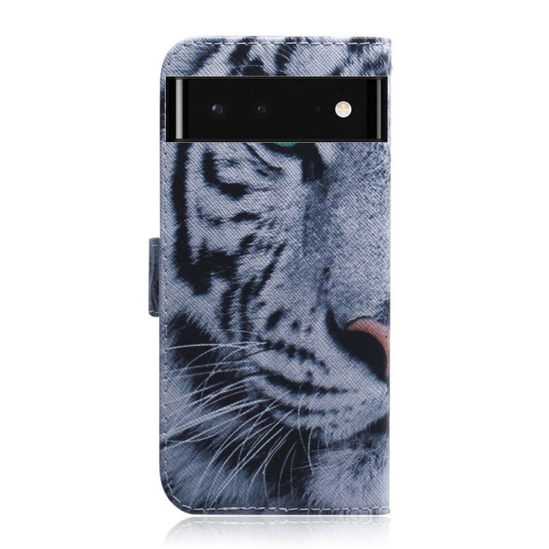 Capa Flip Para Google Pixel 6 Cara De Tigre