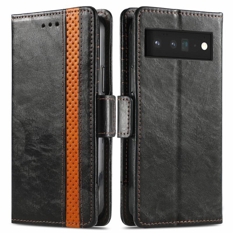 Capa Flip Para Google Pixel 6 Casene De Fecho Duplo Bicoloro