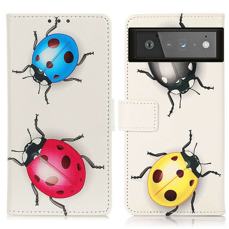 Capa Flip Para Google Pixel 6 Joaninhas