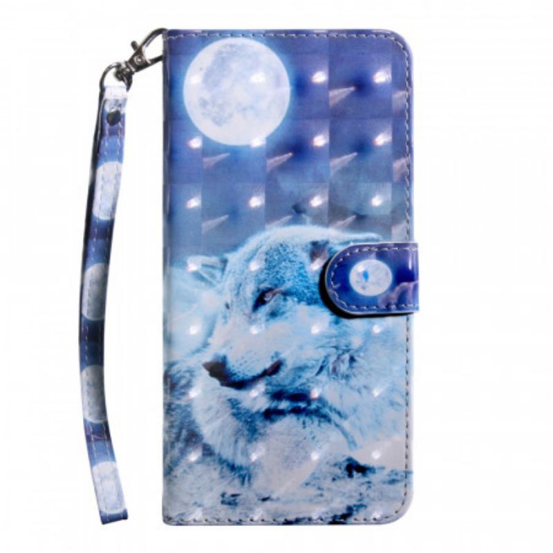 Capa Flip Para Google Pixel 6 Lobo Ao Luar
