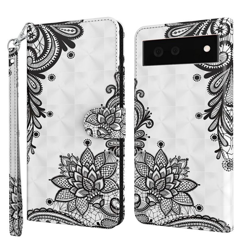 Capa Flip Para Google Pixel 6 Renda Chique