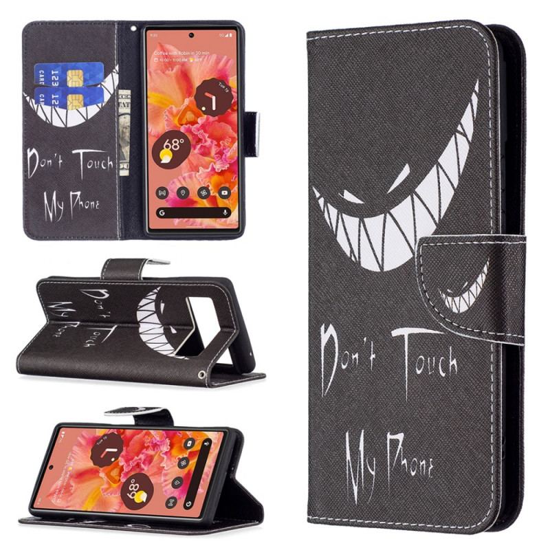 Capa Flip Para Google Pixel 6 Telefone Do Diabo