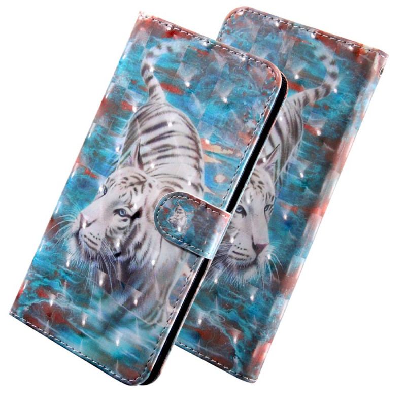 Capa Flip Para Google Pixel 6 Tigre Na Água
