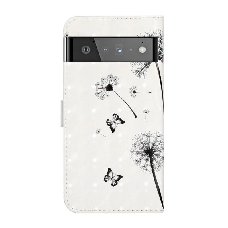 Capa Folio Para Google Pixel 6 Bebê Amor Dente De Leão