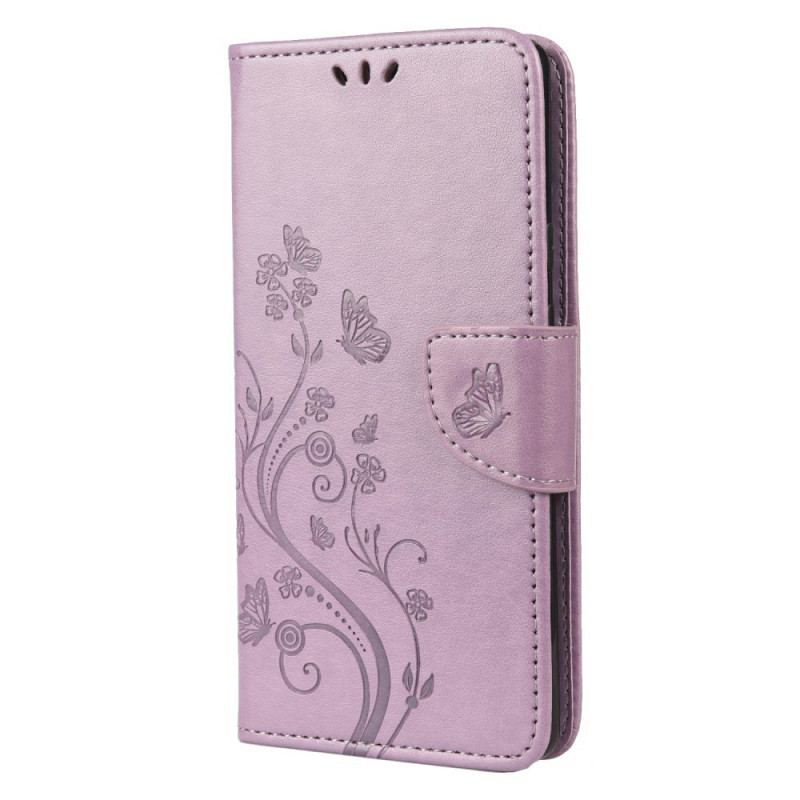 Capa Folio Para Google Pixel 6 Borboletas E Flores