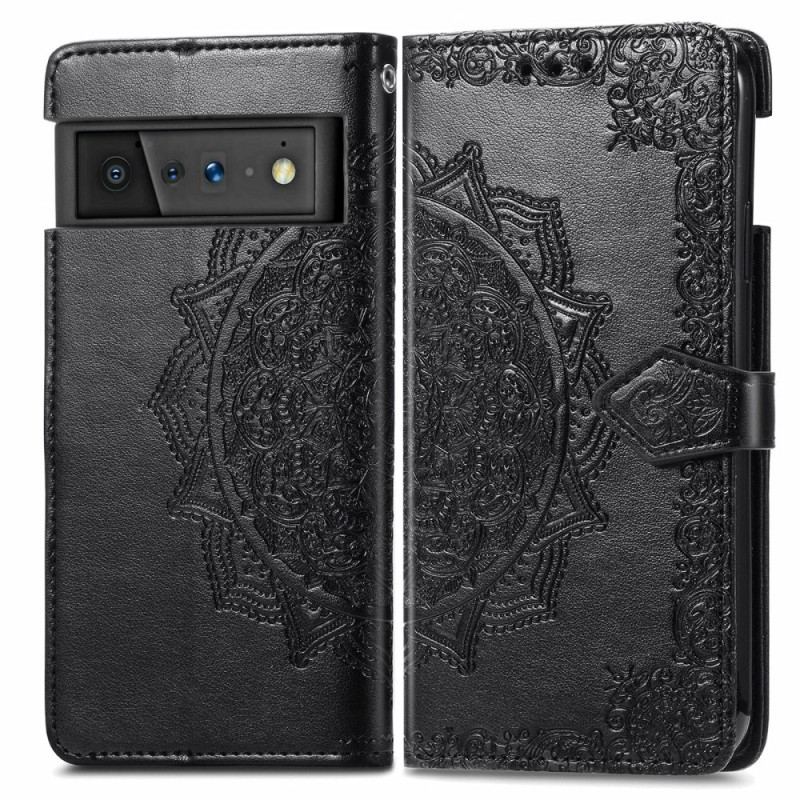 Capa Folio Para Google Pixel 6 Mandala Idade Média