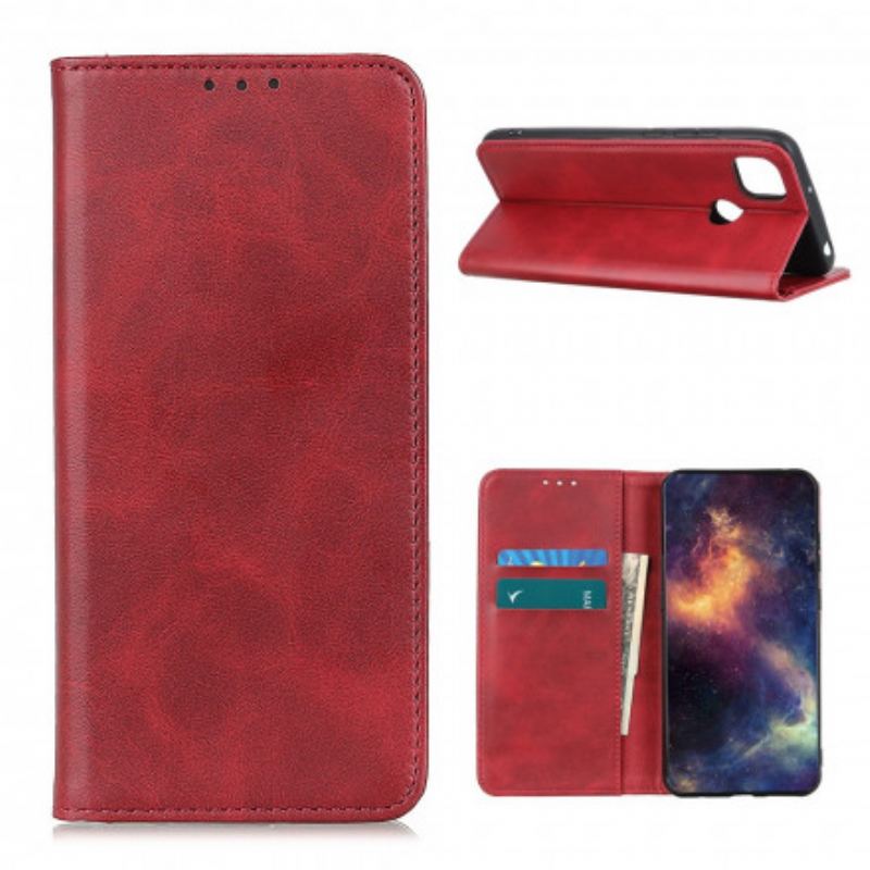 Capa De Celular Para Oppo A15 Flip Couro Rachado